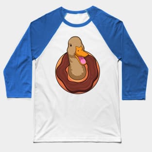 Duck with Donut Baseball T-Shirt